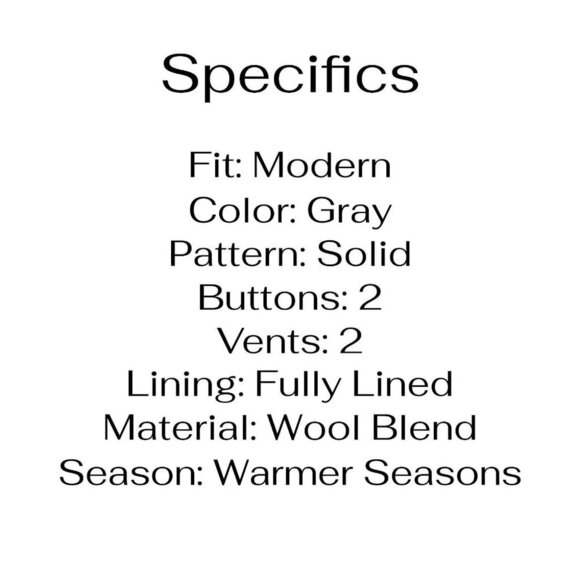 Saks Fifth Avenue 42L Gray Solid 2-Button Sport Coat Blazer Jacket O045 - Picture 4 of 11